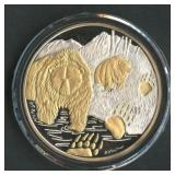 Alaska Mt Grizzly Bear Medallion .999 Silver 1 ozt