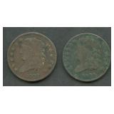 1825 and 1829 Capped Bust Half Cents