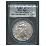 2013 ASE Silver Eagle ANACS MS 70
