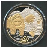 Alaska Mt Grizzly Bear Medallion .999 Silver 1 ozt