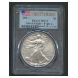 2021 Type 2 ASE Silver Eagle PCGS MS 70