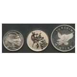 (1 ozt TW) 3- Mixed .999 Silver Rounds