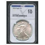 2024 ASE Silver Eagle NGC X 10