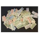 Pouch of 70+ Mixed Foreign Currency