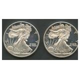 (1 ozt TW) 2- MM Exchange .999 Silver Rds 0.5 ozt