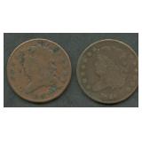 1826 and 1828 Capped Bust Half Cents