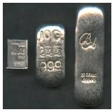 (1 ozt TW) 3- Mixed .999 Silver Bars
