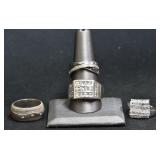 4- Mixed Rings Size 7-12, .925 Silver 1.02 ozt TW