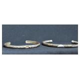 2- Mixed Bangle Bracelets .925 Silver 1.42 ozt