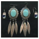 2 Sets of Earrings .925 Silver .50 ozt TW