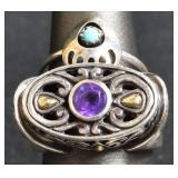2- Mixed Rings Size 8, .925 Silver .49 ozt TW