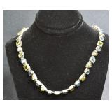 Green & Blue Necklace .925 Silver 1.6 ozt TW