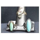 3- Mixed Rings Size 6-8, .925 Silver .52 ozt TW