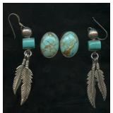 2 Sets of Earrings .925 Silver .53 ozt TW