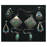 4 Sets of Earrings .925 Silver .53 ozt TW