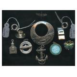 8 Mixed Pendants .925 Silver 1.07 ozt TW