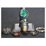 7- Mixed Rings Size 4.5-11.5, .925 Silver 1.01