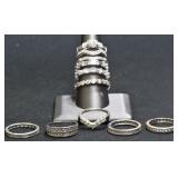 11- Mixed Rings Size 5-10, .925 Silver 1.00 ozt