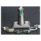 8- Mixed Rings Size 6.5-9, .925 Silver .98 ozt TW