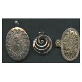 3 Mixed Pendants .925 Silver 1.10 ozt