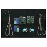 4 Sets of Earrings .925 Silver .54 ozt TW