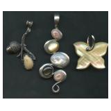 3- Mixed Pendants .925 Silver 1.23 ozt TW