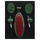 2 Sets od Cufflinks and Pendant, .925 Silver 1.05