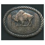 Buffalo Belt Buckle .925 Silver 2.11 ozt