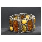 Bracelet with Brown and Yellow Stones .925 Silver