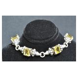 Bracelet with Yellow Stones .925 Silver 1.27 ozt T