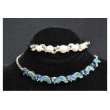 2- Mixed Bracelets .925 Silver .99 ozt TW