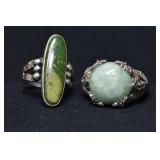 2- Mixed Rings Size 6.5 & 9, .925 Silver .52 ozt