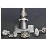 7- Mixed Rings Size 5.5-8, .925 Silver 1.00 ozt
