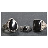 3- Mixed Rings Size 7-11, .925 Silver .99 ozt TW