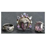 3- Mixed Rings Size 3-5.5, .925 Silver 1.00 ozt