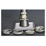 7- Mixed Rings Size 7-10, .925 Silver 1.05 ozt TW