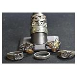 8- Mixed Rings Size 6.5-10.5, .925 Silver 1.08