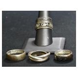 5- Mixed Rings Size 7.5-8.5, .925 Silver 1.03 ozt