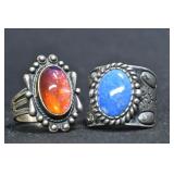 2- Mixed Rings Size Size 7.5, .925 Silver .62 ozt