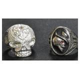 2- Mixed Rings Size 8.5 & 11, .925 Silver .99 ozt