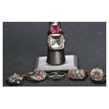 7- Mixed Rings Size 6-9, .925 Silver 1.00 ozt TW