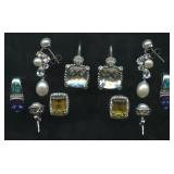 5 Sets of Earrings .925 Silver 1.02 ozt TW