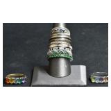 8- Mixed Rings Size 7-9.5, .925 Silver 1.06 ozt