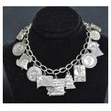 Vintage Heritage Pennsylvania Charm Bracelet .925
