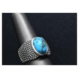 Turquoise Ring .925 Silver .58 ozt