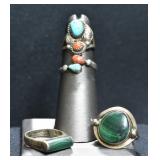 4- Mixed Rings Size 5-6.5, .925 Silver .56 ozt TW