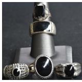 5- Mixed Rings Size 5-9, .925 Silver .99 ozt TW