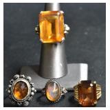 4- Mixed Rings Size 5-8.5, .925 Silver 1.15 ozt