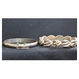 2 Mixed Bracelets .925 Silver 1.03  ozt