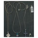 4- Mixed Necklaces .925 Silver 1.04 ozt TW